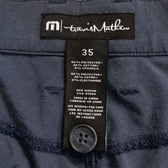 Travis Mathew Pants Open To Close Tech Blue 5 Pocket 35 Men’s - Picture 2 of 8